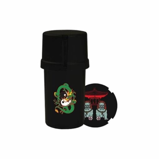 The Medtainer Storage w/ Grinder "Shi Shi Showdown" - 20 Dram / Black