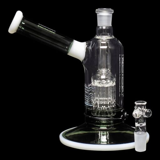 ROOR Tech Fixed 8" 10-Arm Tree Bubbler - Smoking Gray & White - 09