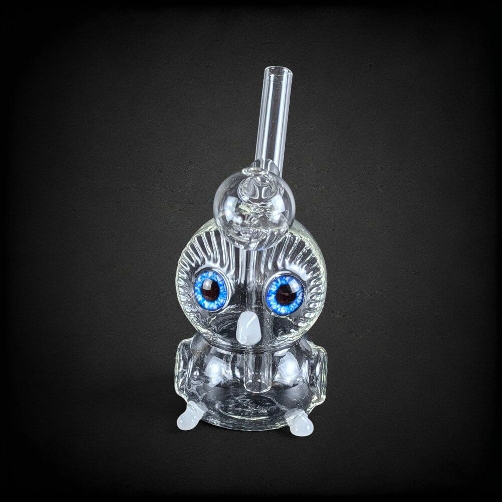 Thick Clear Glass Owl Oil Burner Rig - 02