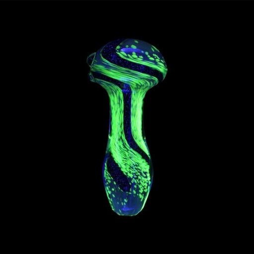 Chameleon Glass Respirator Hand Pipe - UV Reactive 03