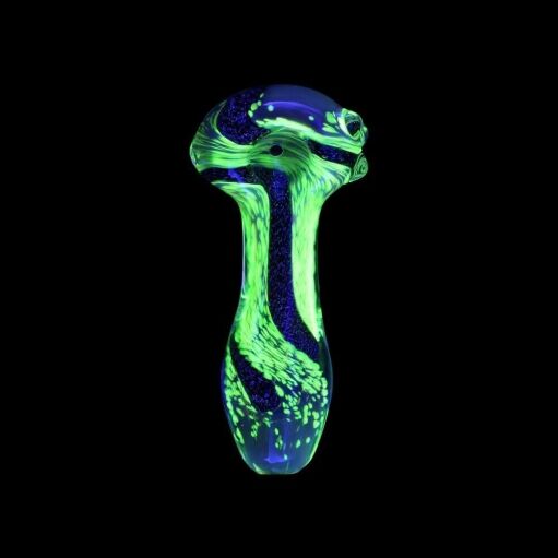 Chameleon Glass Respirator Hand Pipe - UV Reactive 01