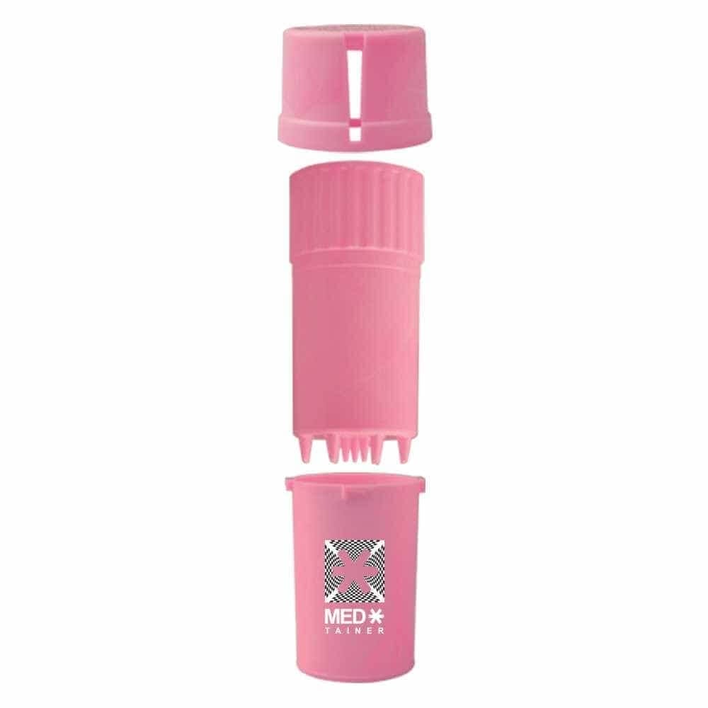 The Medtainer Storage w/ Grinder "Check Mate" Pink Marble – 20 Dram / 2