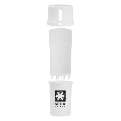 The Medtainer Storage w/ Grinder "Warped" White - 20 Dram / 3