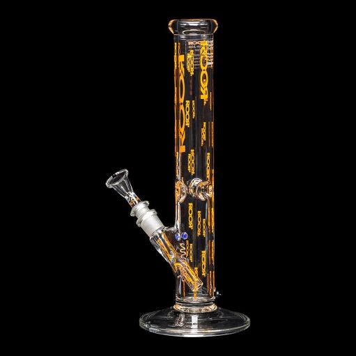 ROOR Custom 14" Straight Tube Water Pipe Logo'd Out "Orange" - 02