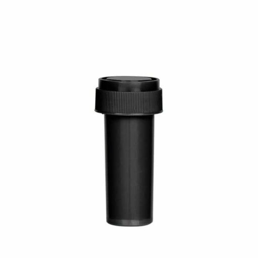 Generic Label Child Resistant Reversible Cap Vial 8 Dram – Black Single