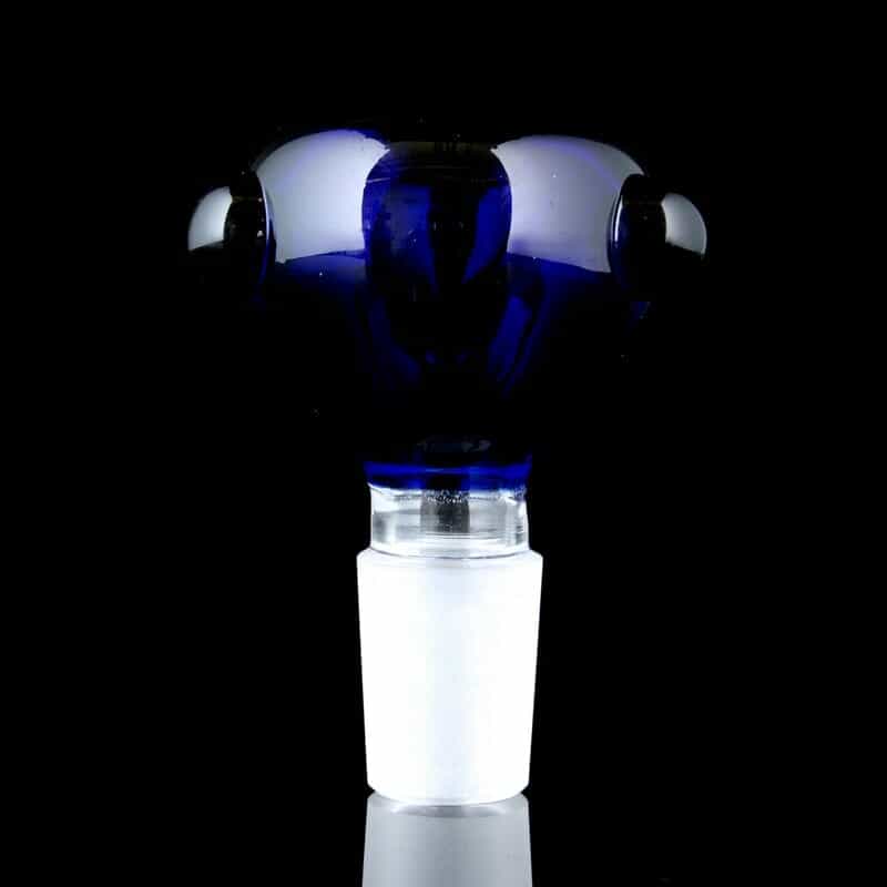 Glassheads Glass Stem w/ Blue Bowl w/ Clear Marble Accents - 14mm Male