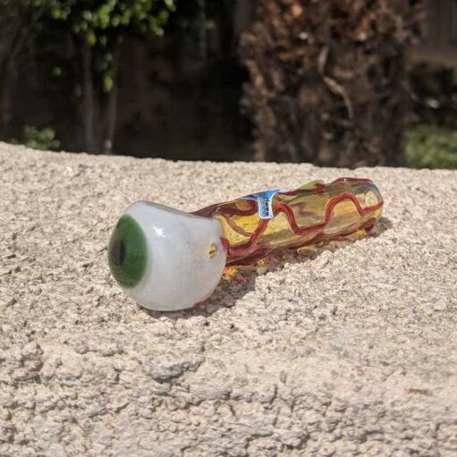 Chameleon Glass Optometrist "Eyeball" Glass Pipe - Glow in the Dark / 4