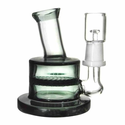 4:20 Generic Label 4" Black Honeycomb Oil Rig - 14mm / 3