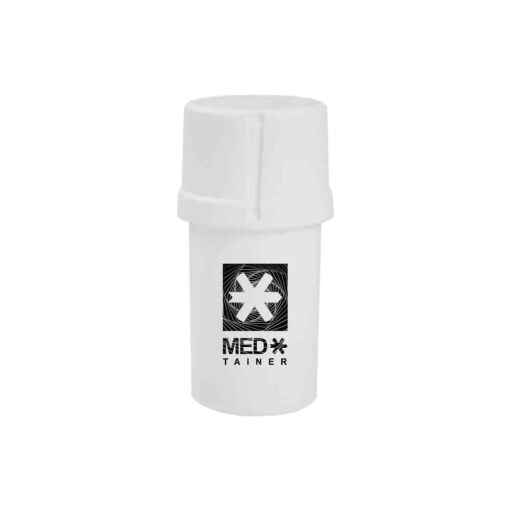 The Medtainer Storage w/ Grinder "Warped" White - 20 Dram / 2