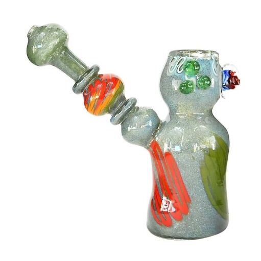 4:20 Generic Label 5.5" Rasta Marble Hammer Bubbler - Assorted Colors