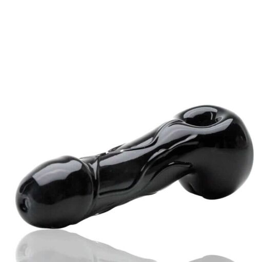 Empire Glassworks Large Black "Penis Pipe" Phallus Hand Pipe
