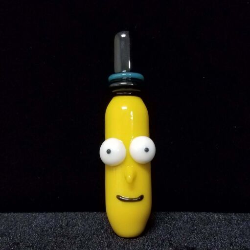 Chameleon Glass Mister Poopybutthole Glass Pipe "Rick and Morty" - Yellow