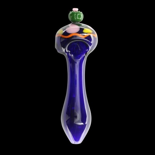 Chameleon Glass Peyote Button Hand Pipe - 2