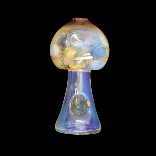 Chameleon Glass Mellow Portabello Mushroom Fumed Hand Pipe