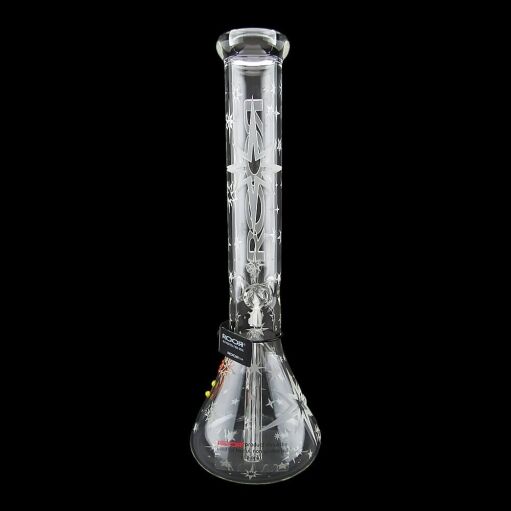 ROOR Custom Sandblasted 14" Beaker Water Pipe - Sparkle - 003