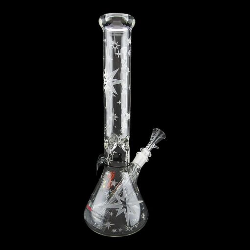 ROOR Custom Sandblasted 14" Beaker Water Pipe - Sparkle - 004