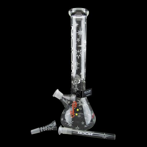 ROOR Custom Sandblasted 14" Beaker Water Pipe - Sparkle - 009