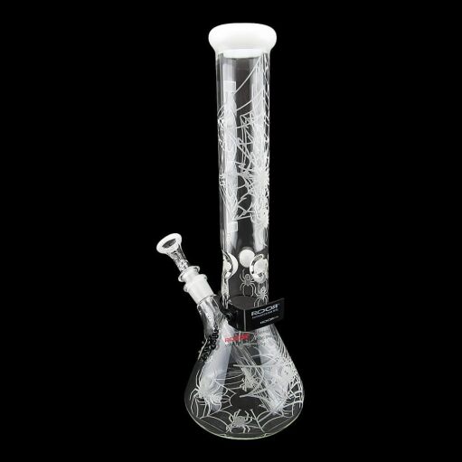 ROOR Custom Sandblasted 14" Beaker Water Pipe - Strain: White Widow - 002