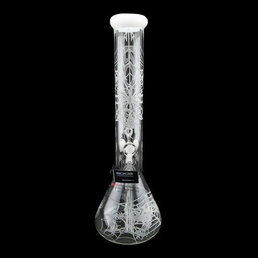 ROOR Custom Sandblasted 14" Beaker Water Pipe - Strain: White Widow - 003