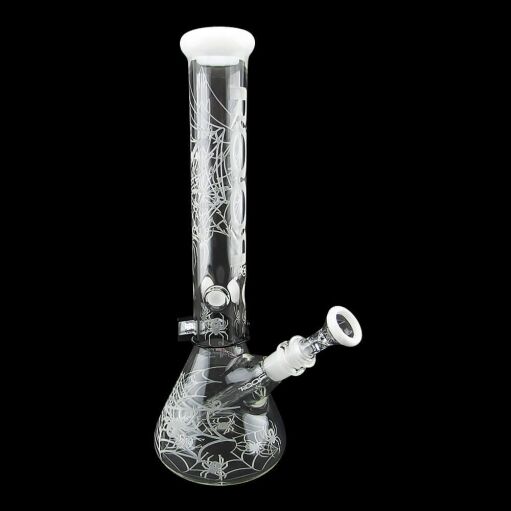 ROOR Custom Sandblasted 14" Beaker Water Pipe - Strain: White Widow - 006