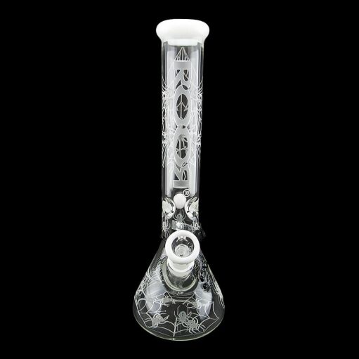 ROOR Custom Sandblasted 14" Beaker Water Pipe - Strain: White Widow - 007