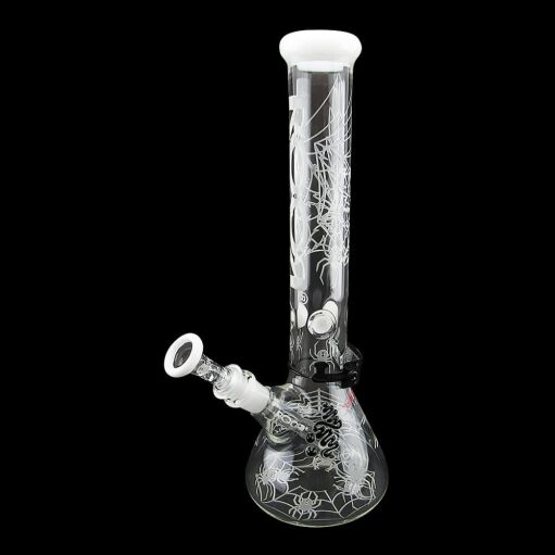 ROOR Custom Sandblasted 14" Beaker Water Pipe - Strain: White Widow - 008