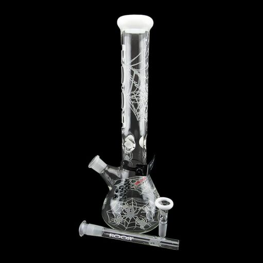 ROOR Custom Sandblasted 14" Beaker Water Pipe - Strain: White Widow - 009