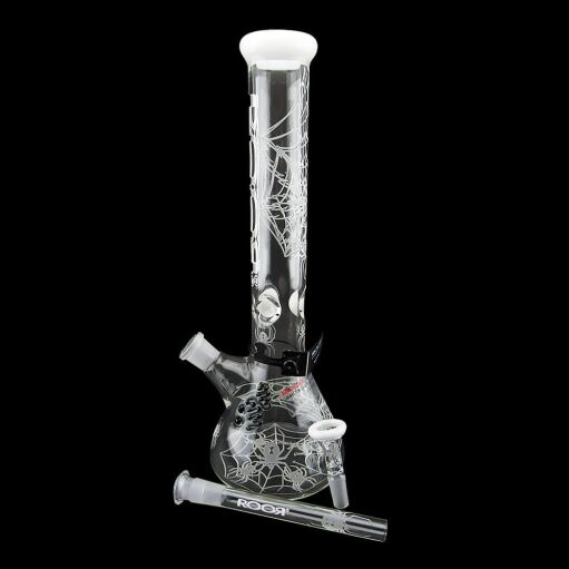 ROOR Custom Sandblasted 14" Beaker Water Pipe - Strain: White Widow - 010