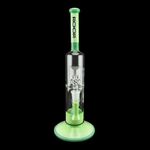 ROOR Tech 16" 2 Barrel Chamber Stemless Bubbler - Milky & Mint Color 07
