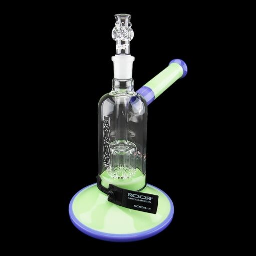 ROOR Tech 8" Fixed Stemless Barrel Bubbler - Purple & Mint - 004