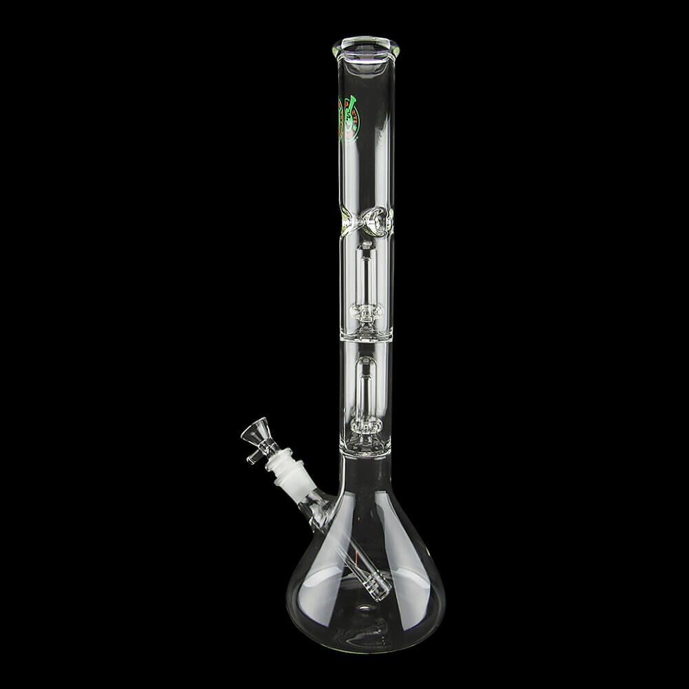 16" Double Showerhead Perc Beaker Water Pipe - 02