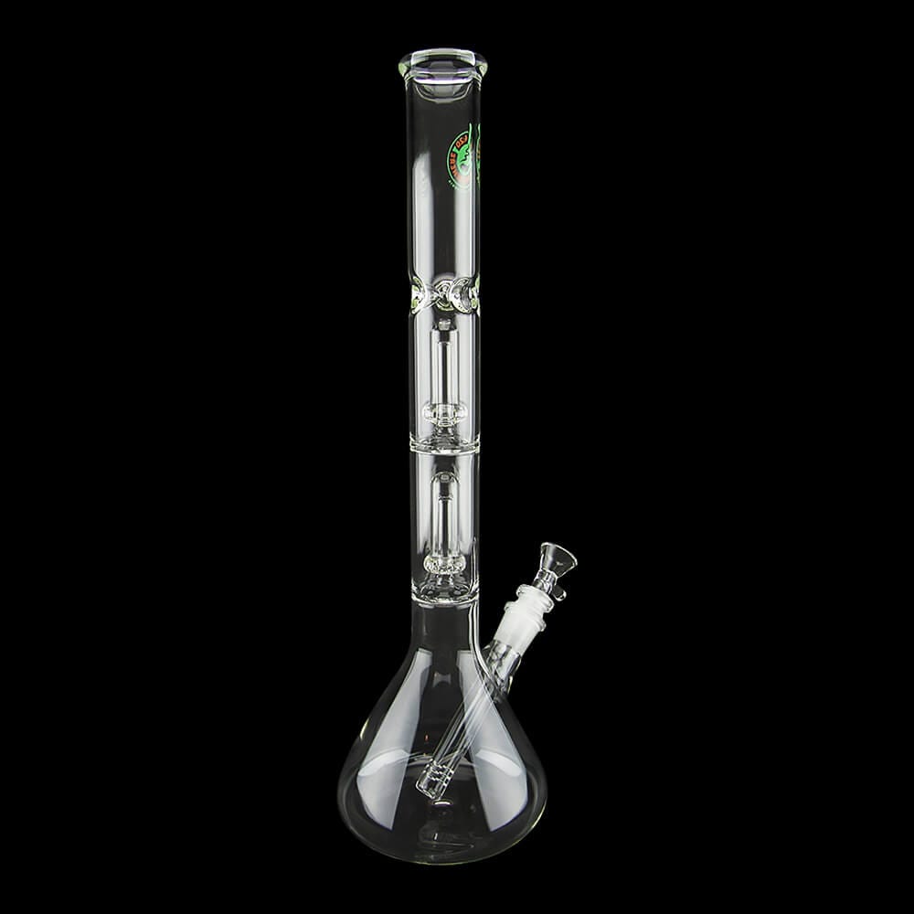16" Double Showerhead Perc Beaker Water Pipe - 04