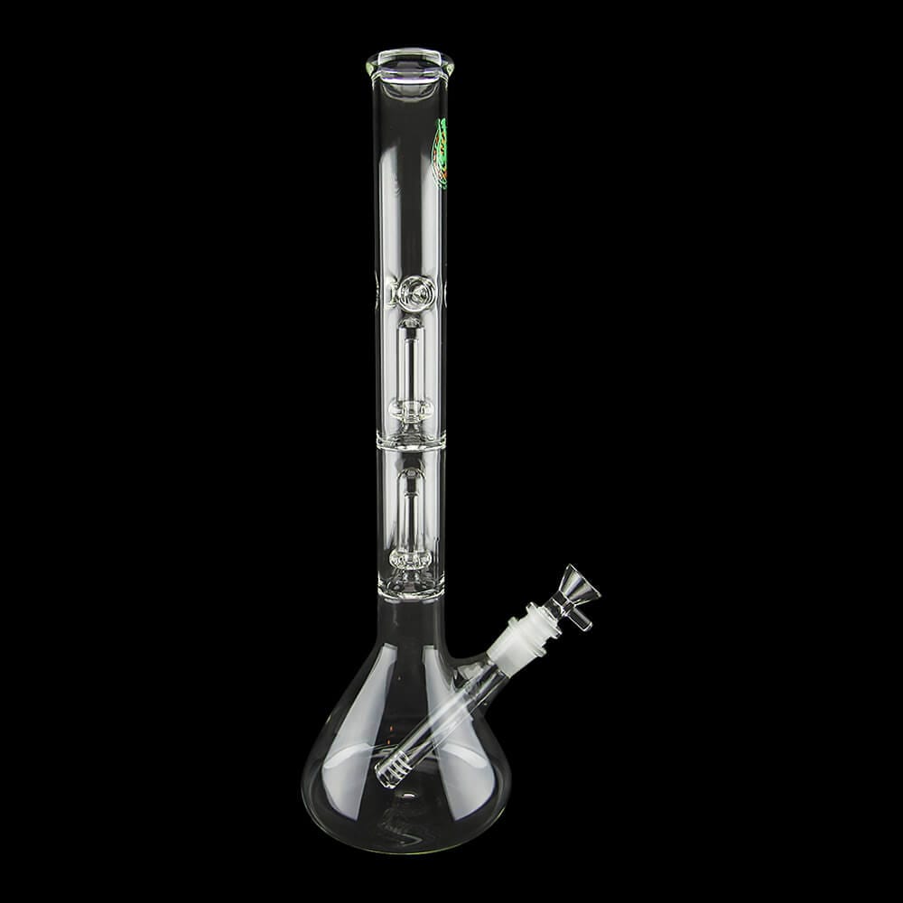 16" Double Showerhead Perc Beaker Water Pipe - 05