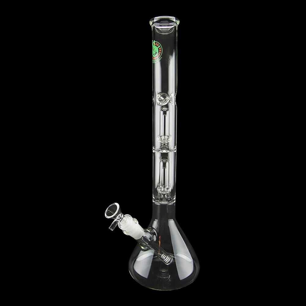 16" Double Showerhead Perc Beaker Water Pipe - 08
