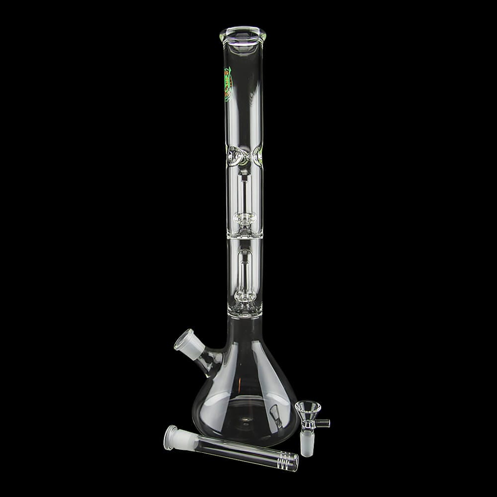 16" Double Showerhead Perc Beaker Water Pipe - 09