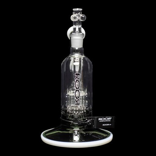 ROOR Tech Fixed 8" 10-Arm Tree Bubbler - Smoking Gray & White - 03