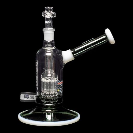 ROOR Tech Fixed 8" 10-Arm Tree Bubbler - Smoking Gray & White - 05
