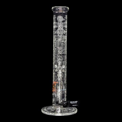 ROOR Custom 14" Water Pipe "Aztec" Sandblasted & Flame Polish - 03