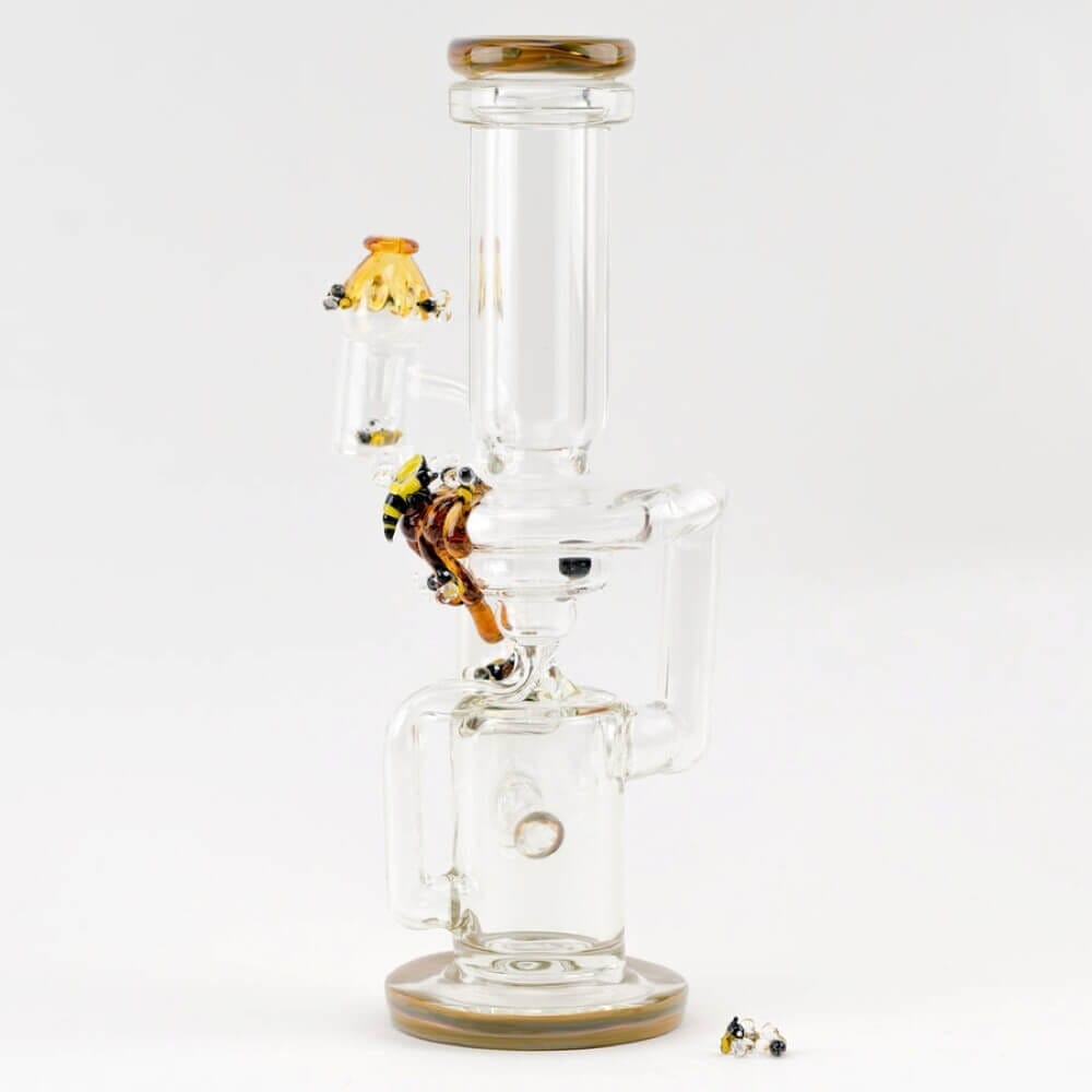 Empire Glassworks Save The Bee's Recycler Water Pipe 03