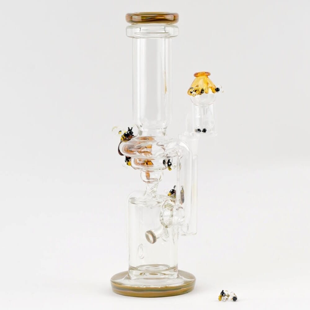 Empire Glassworks Save The Bee's Recycler Water Pipe 04