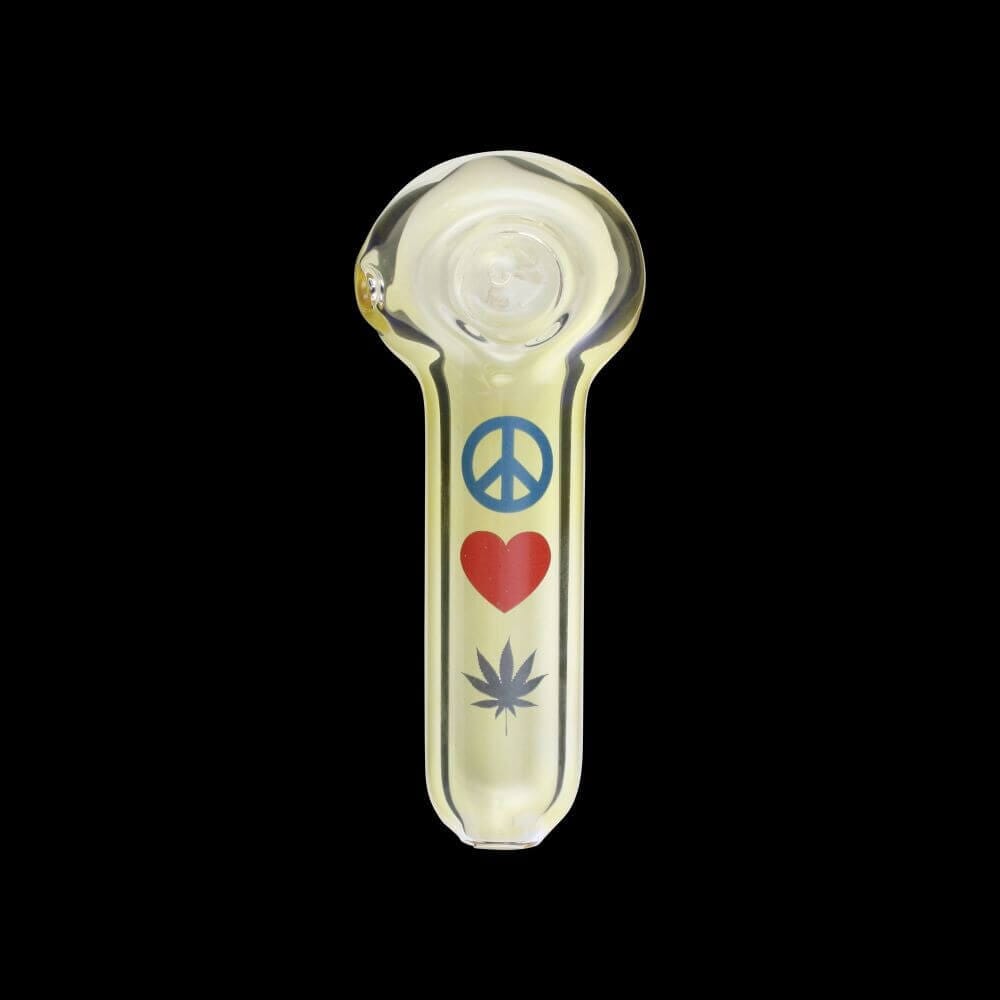 Chameleon Glass Peace, Love, & Cannabis Hand Pipe