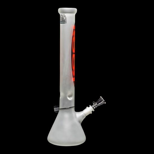 Roor Custom 18" Frosted Beaker Red Logo 05
