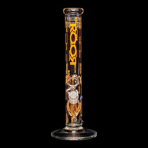 ROOR Custom 14" Straight Tube Water Pipe Logo'd Out "Orange" - 07