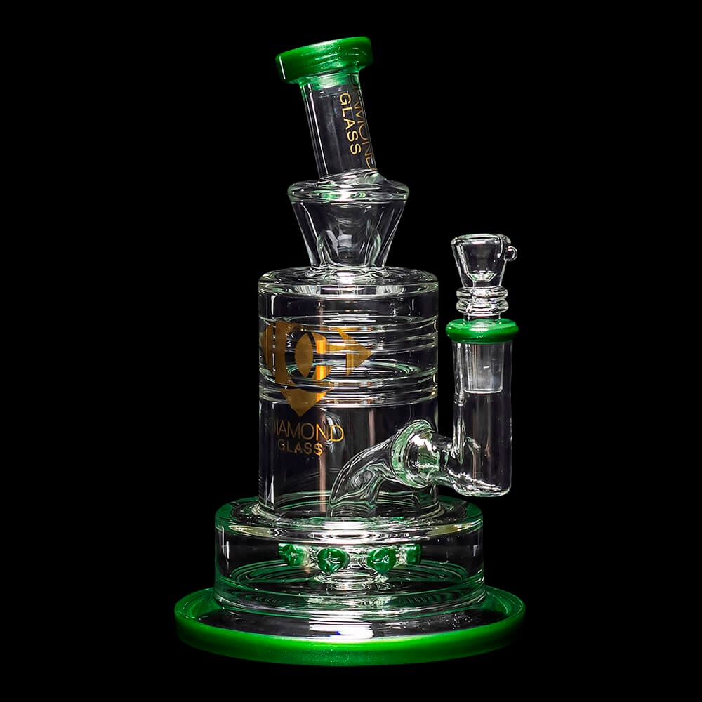 Diamond Glass Cyclon 2 Water Pipe - Green - 02