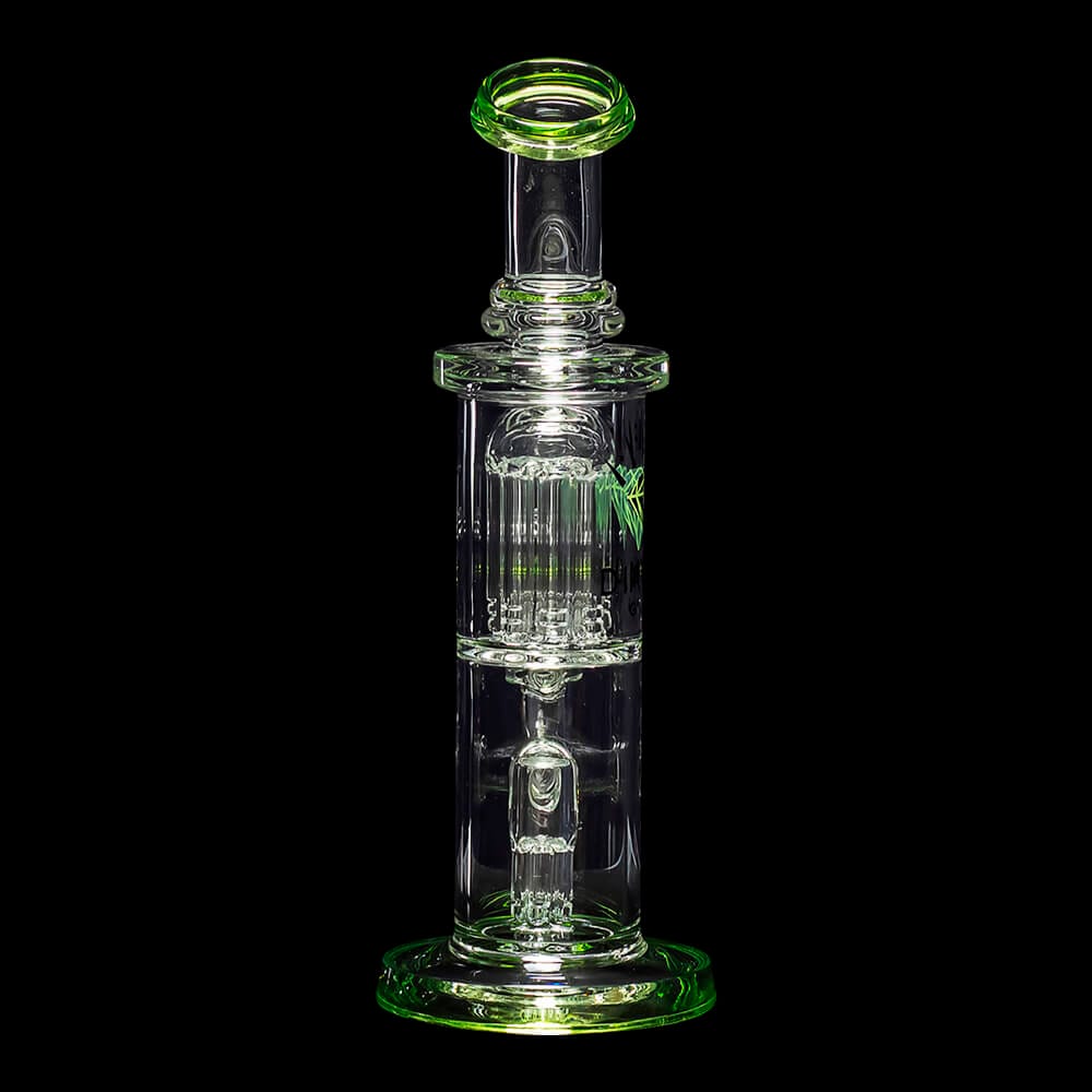 Diamond Glass Diow Water Pipe - Bright Green - 04