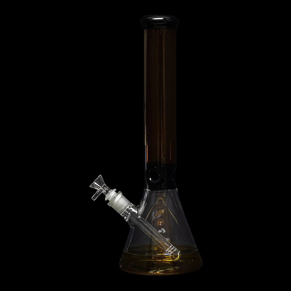 Diamond Glass Khiva 16" Beaker Water Pipe - Black & Gold - 03