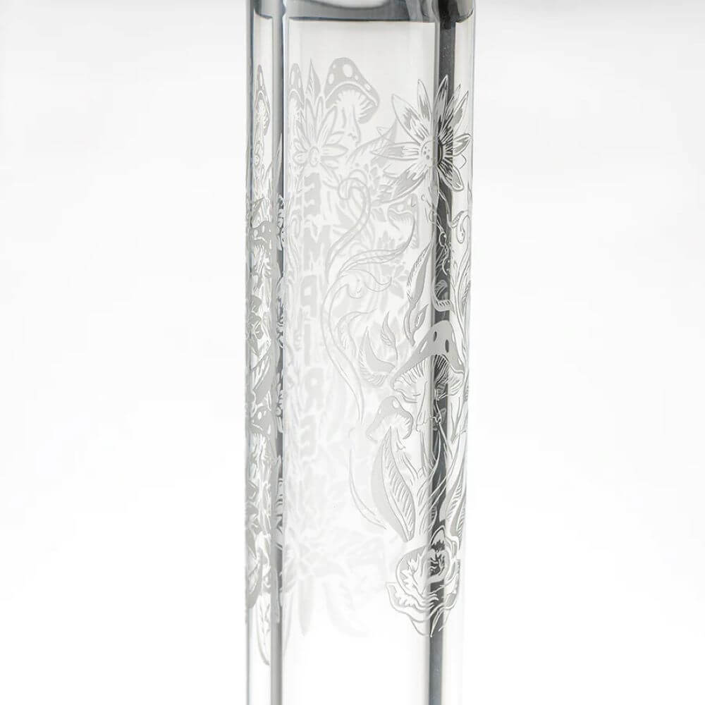 Empire Glassworks 15" Frosty Floral Beaker - Blue Starlight - 02
