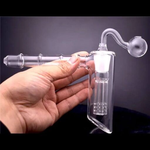 Glass Oil Burner Hammer Bubbler With 6 Arm Tree Perc - 03