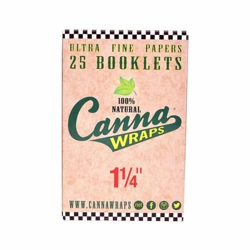 Canna Wraps Natural Rolling Papers 1-1/4" - 1 pk - Display Box - 2