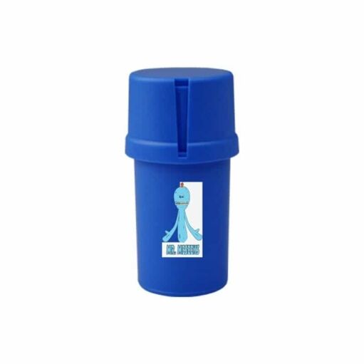 The Medtainer Storage w/ Grinder Meeseeks / Blue - 20 Dram / Expanded / Front